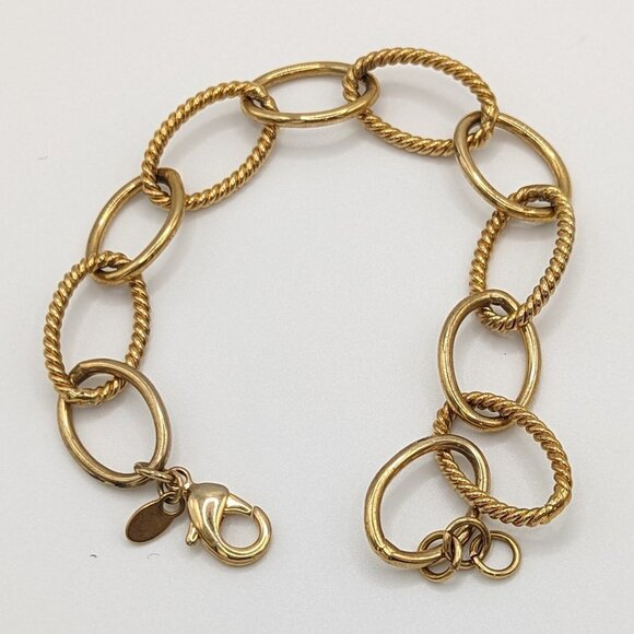 Vintage Monet Bracelet Cable Double Chain Link Gold Tone Chunky Signed - Picture 3 of 3